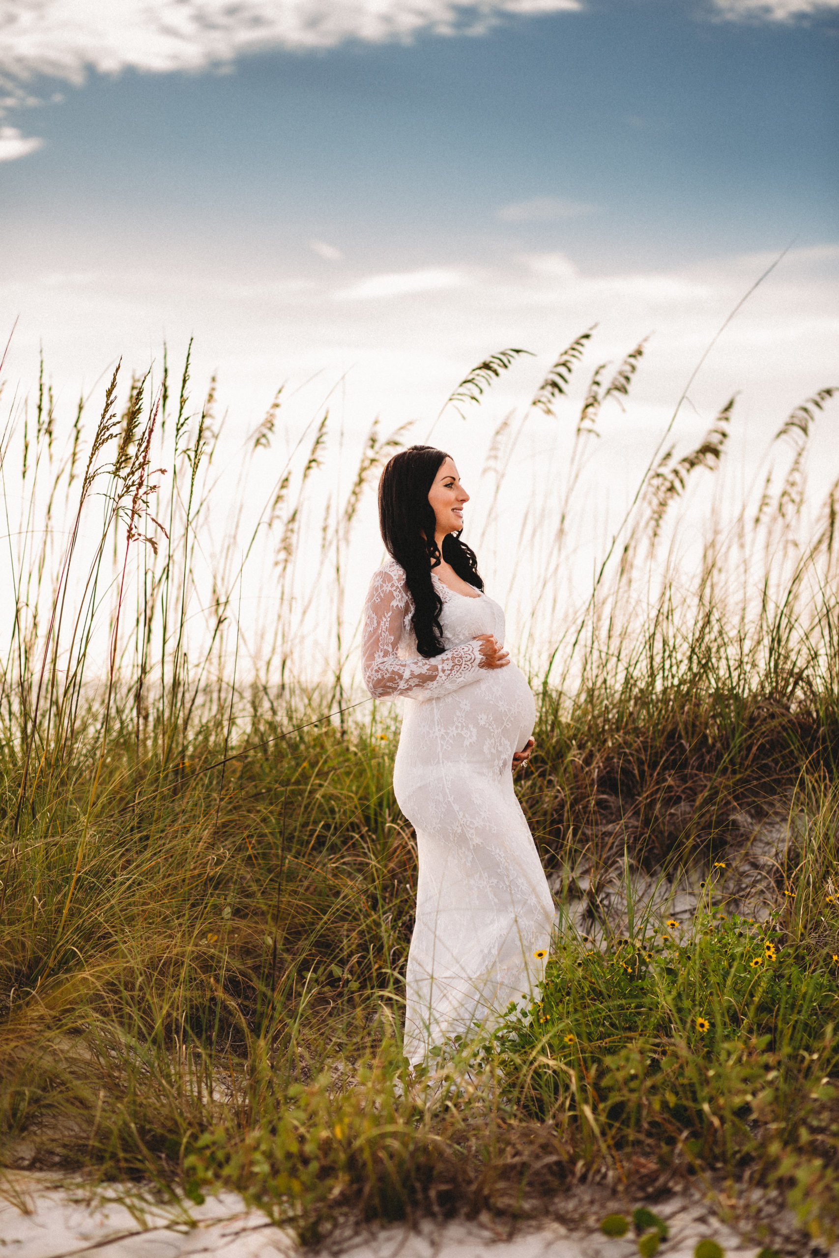 beach maternity pictures, boho momma, tampa fl 