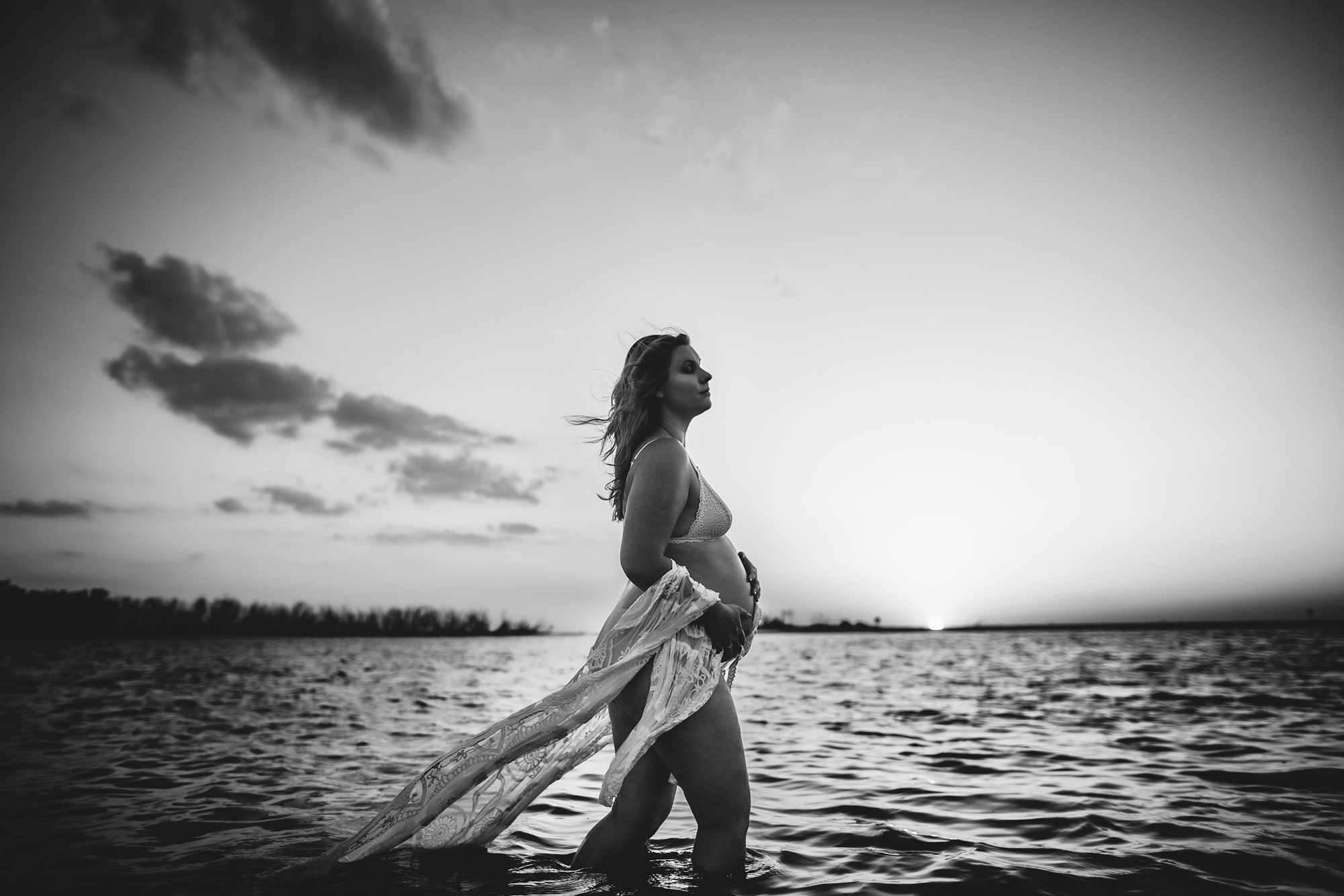 moody sexy beach pregnancy photo shoot, boudoir maternity tampa bay fl 
