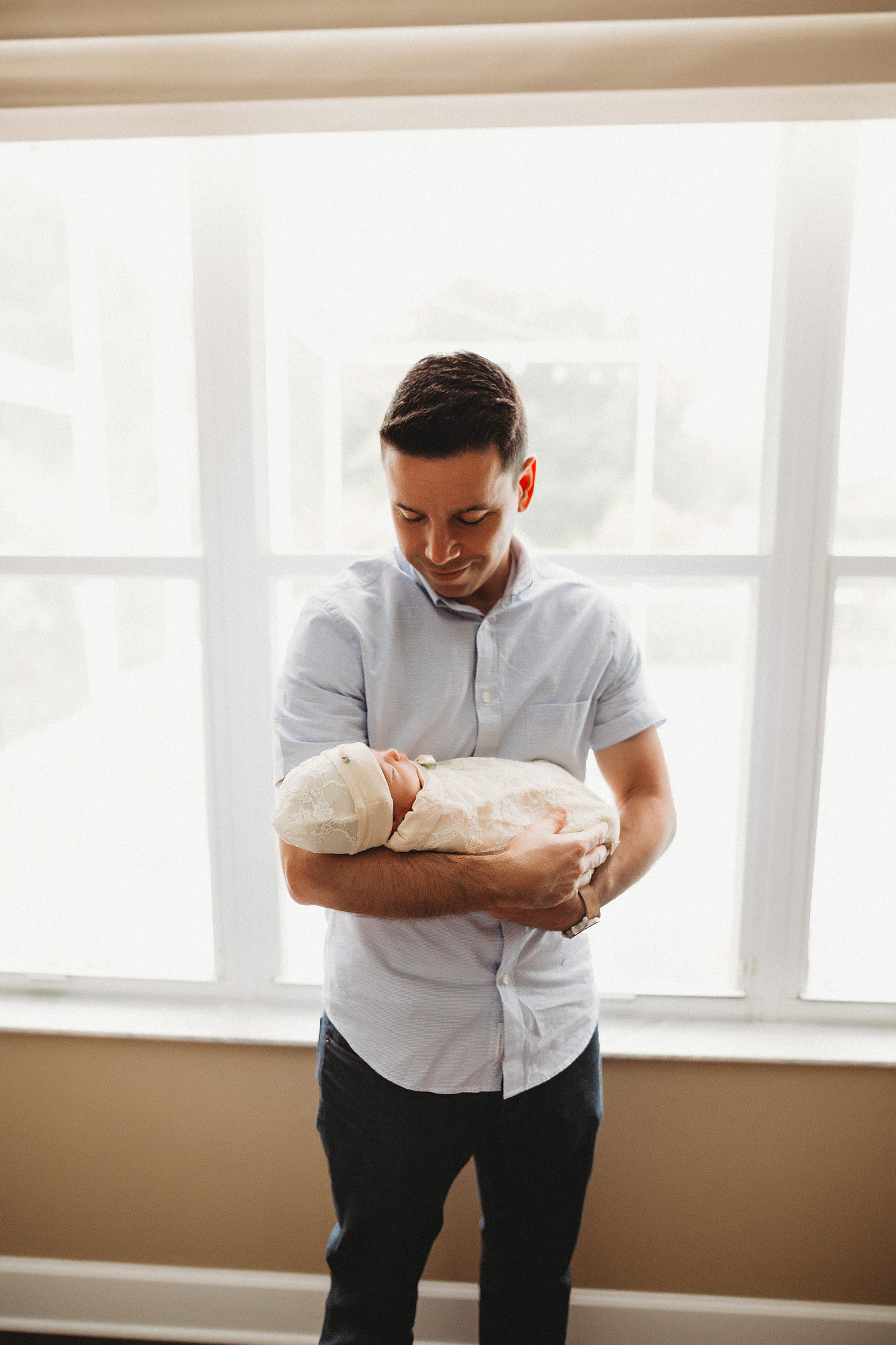 father and baby newborn photos, tampa baby photography