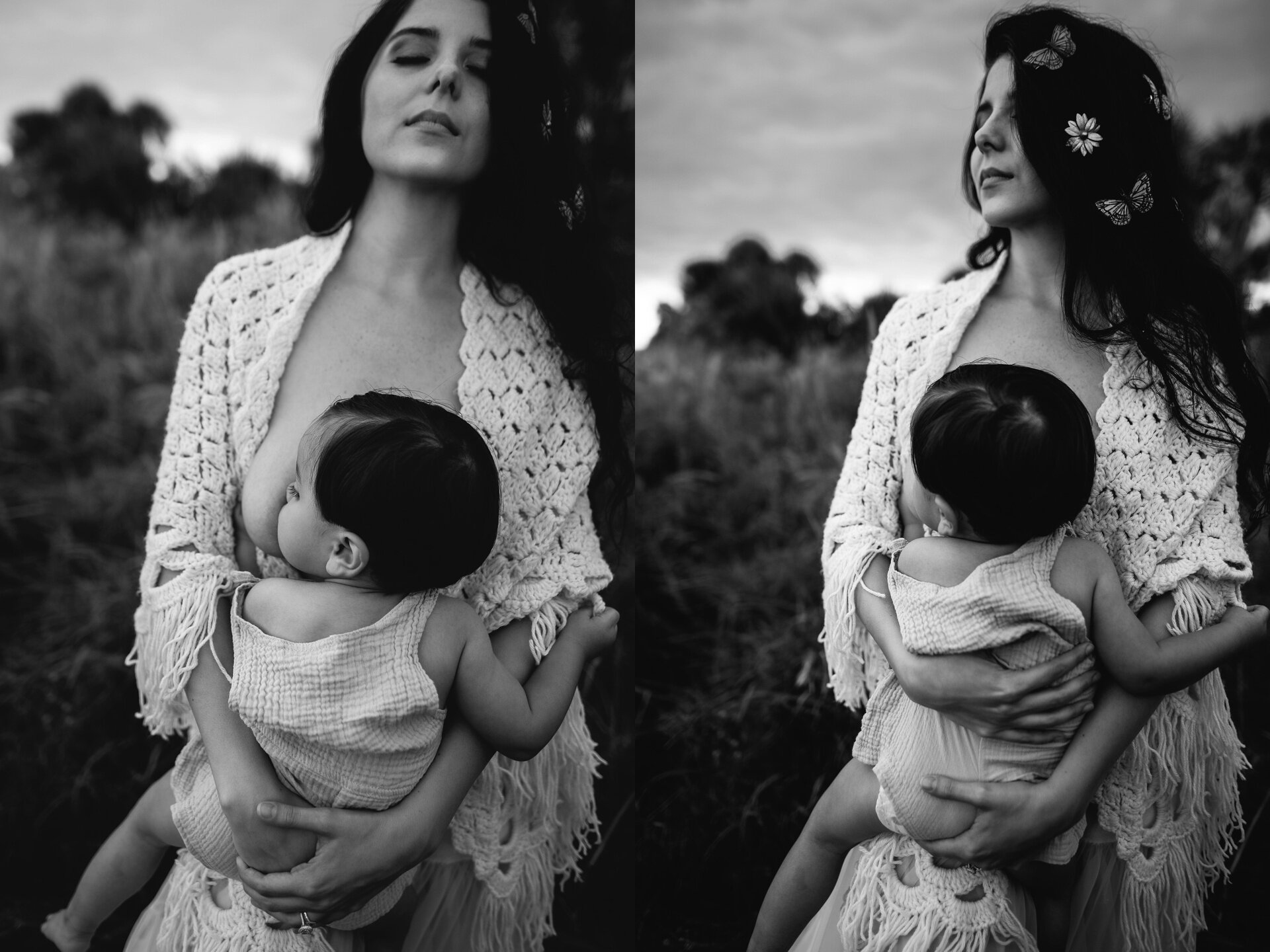 boho breastfeeding photo session, lifestyle photographer st pete fl 