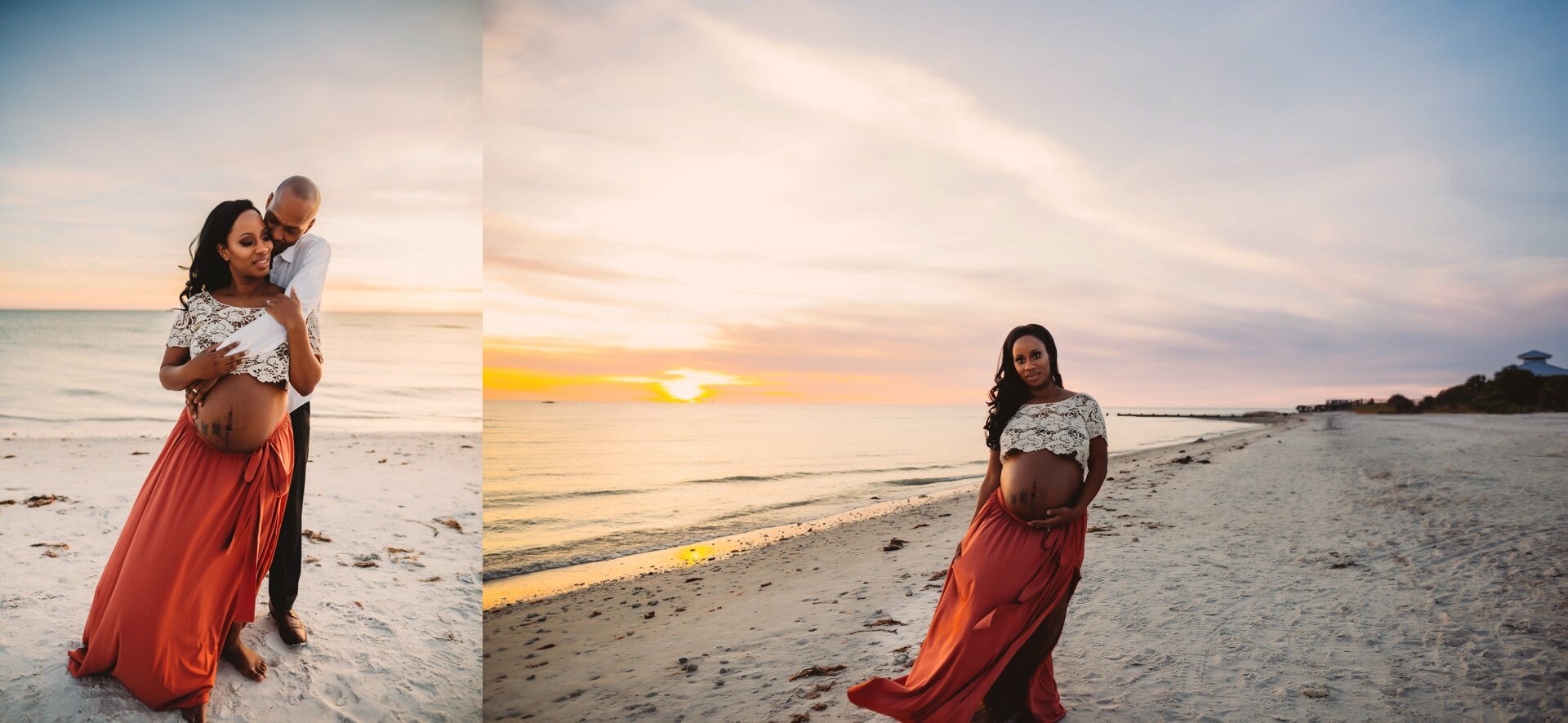sunset maternity portraits, beach maternity photographer st pete 