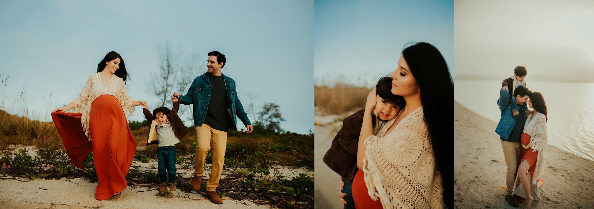 fun pregnancy portraits with family 