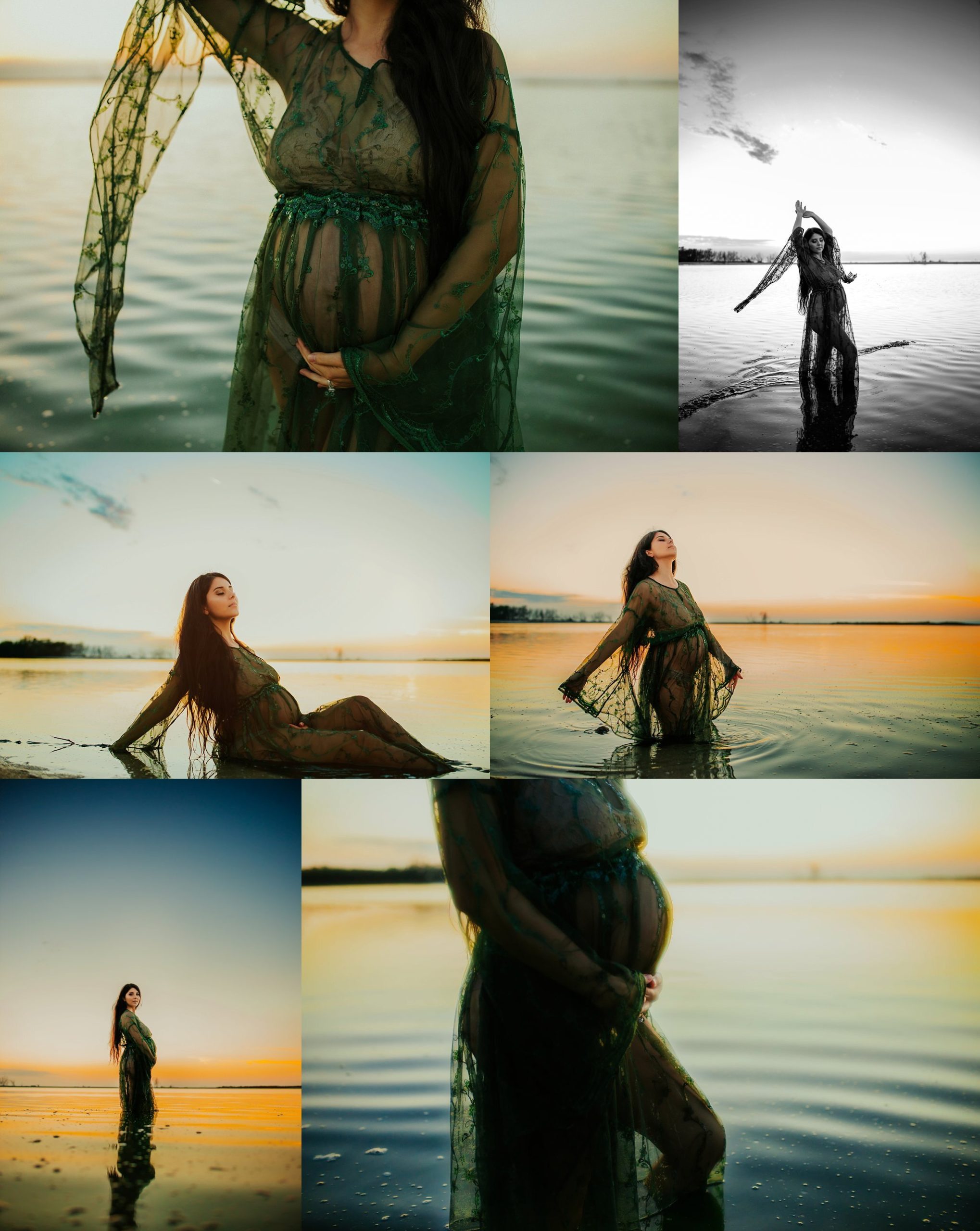 boho pregnancy pics in the water, clearwater fl 