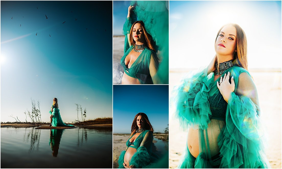 high fashion pregnancy session, clearwater beach maternity photographer 