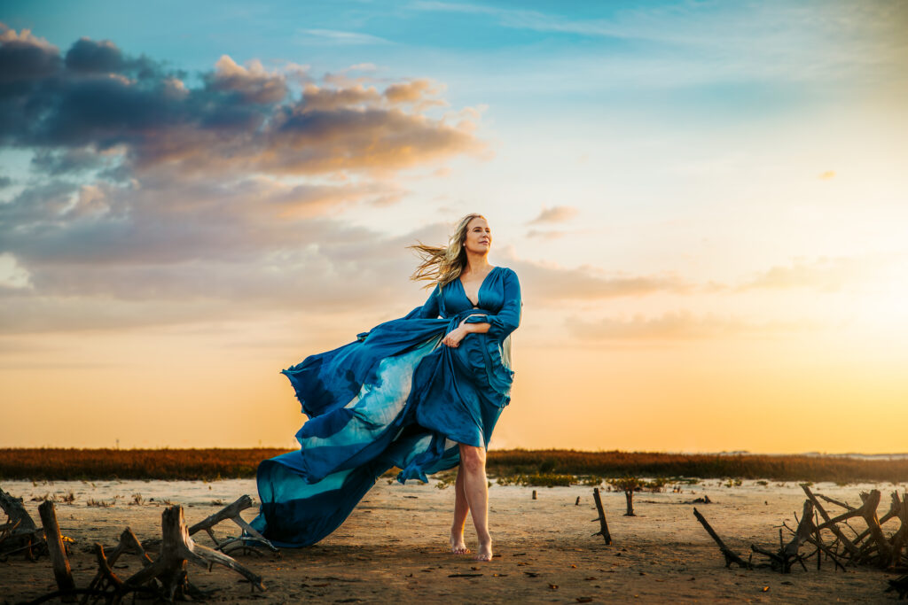 ethereal goddess pregnancy beach session